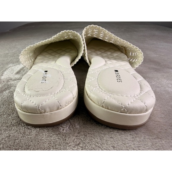 Birdies The Dove Mules Size 9 Cream Woven Pointed Toe Flat Shoes Women - Picture 5 of 6